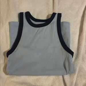 Light Blue Tank Top With Dark Blue Edges